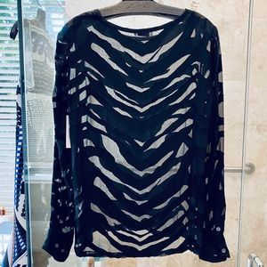 Equipment Satin Sheer Burnout Zebra Liam Blouse
